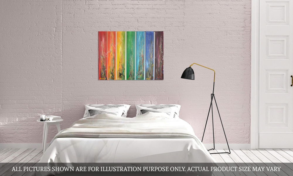 Colors in Paradise, acrylic on canvas,  36x42 inch, 7X6X36 inch, SKU 1054