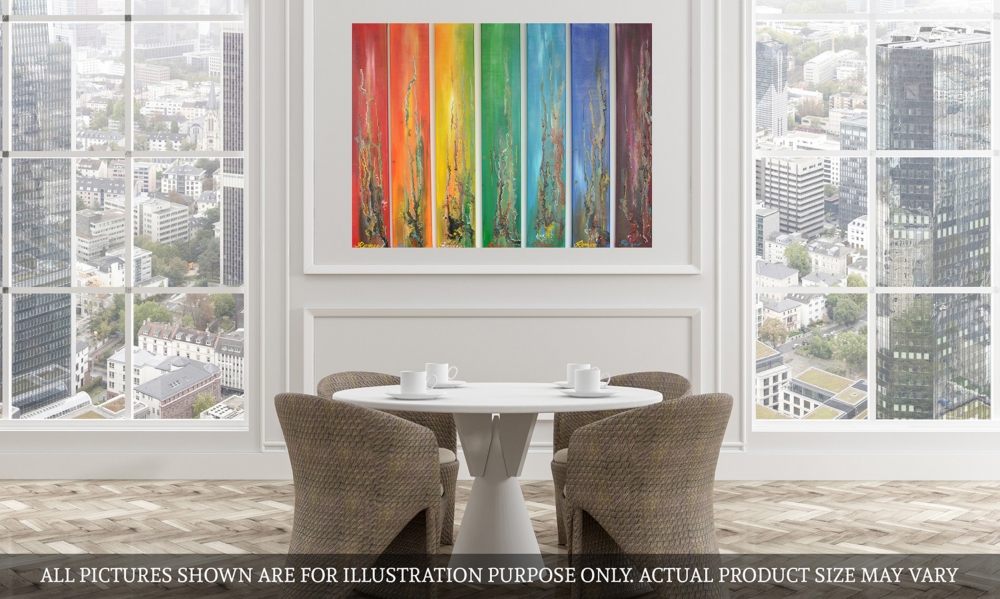 Colors in Paradise, acrylic on canvas,  36x42 inch, 7X6X36 inch, SKU 1054