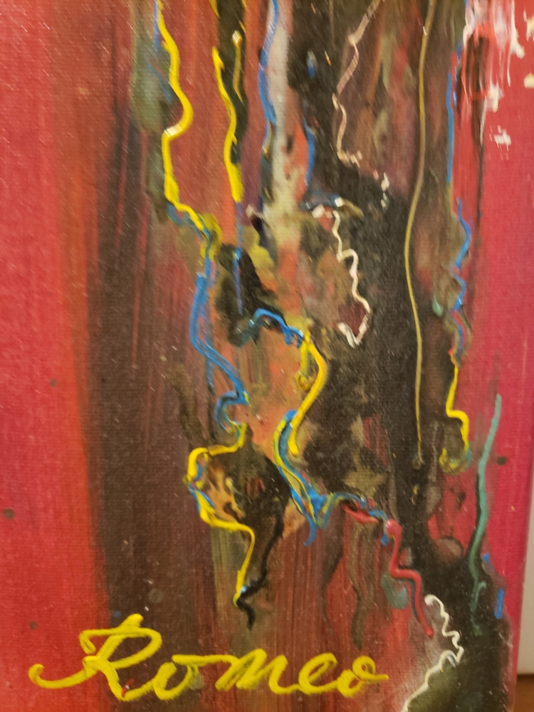 Colors in Paradise, acrylic on canvas,  36x42 inch, 7X6X36 inch, SKU 1054