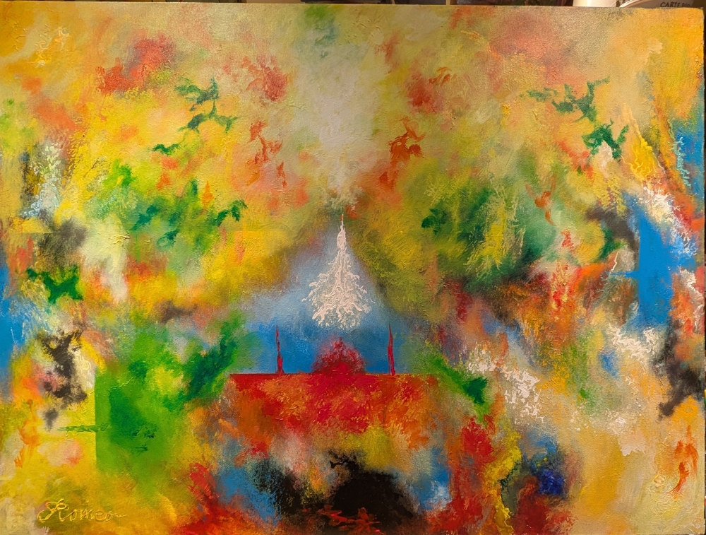 Photosynthesis a new beginning,  acrylic on canvas, 30x40 inche, SKU 1056 