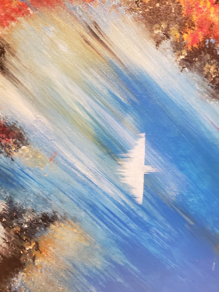 Earth, fire, air and water, acrylic on canvas, 24X48 inch SKU 1059 