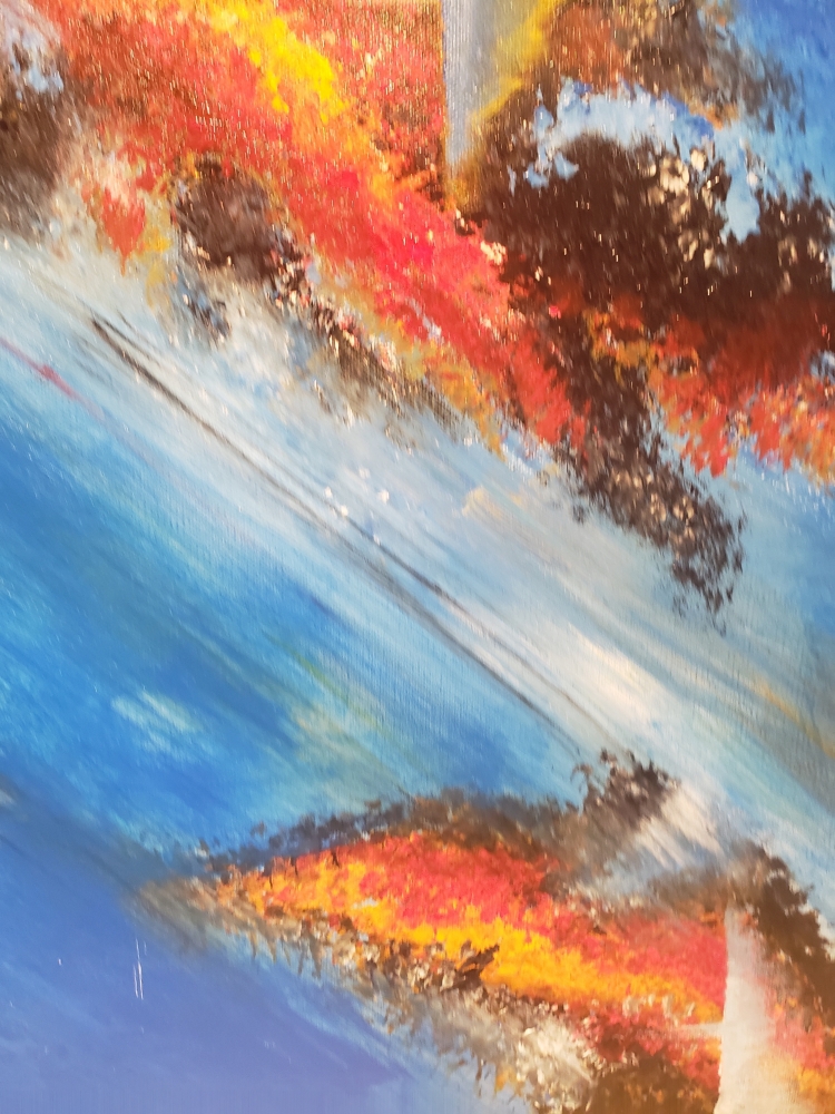 Earth, fire, air and water, acrylic on canvas, 24X48 inch SKU 1059 