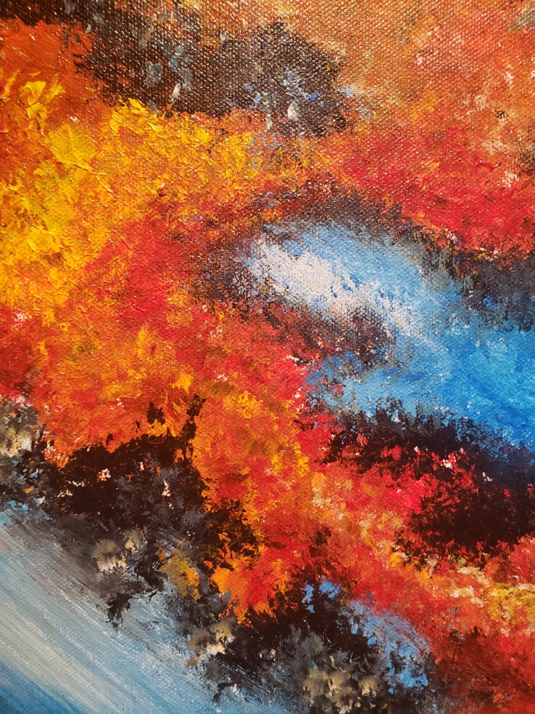 Earth, fire, air and water, acrylic on canvas, 24X48 inch SKU 1059 