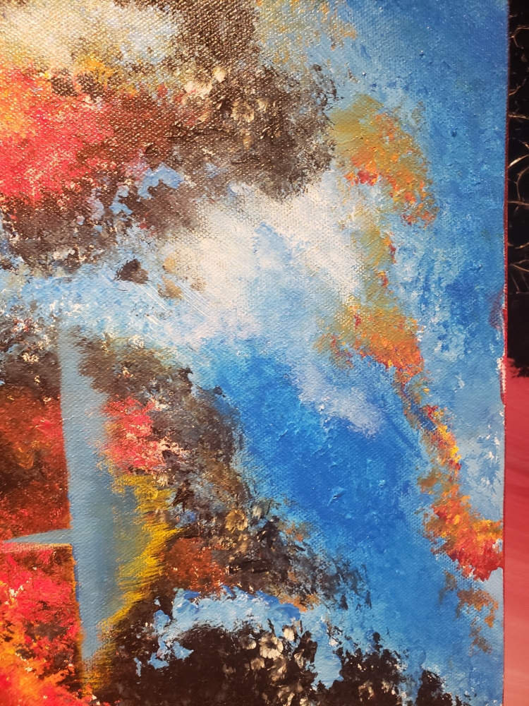 Earth, fire, air and water, acrylic on canvas, 24X48 inch SKU 1059 