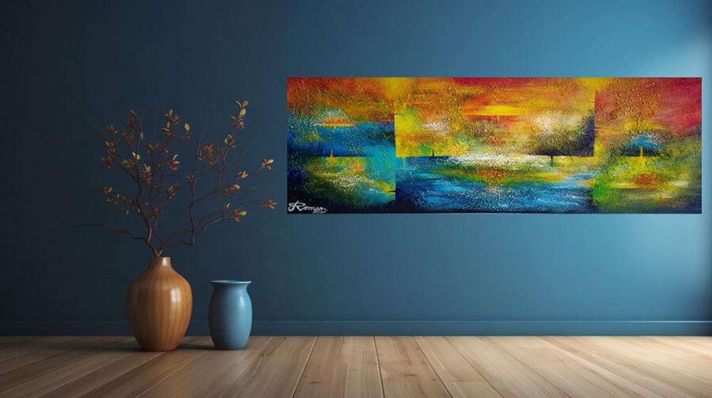 Day, night and Four Seasons Vivaldi, Acrylic on canvas, 24x72 inch, SKU 1062 