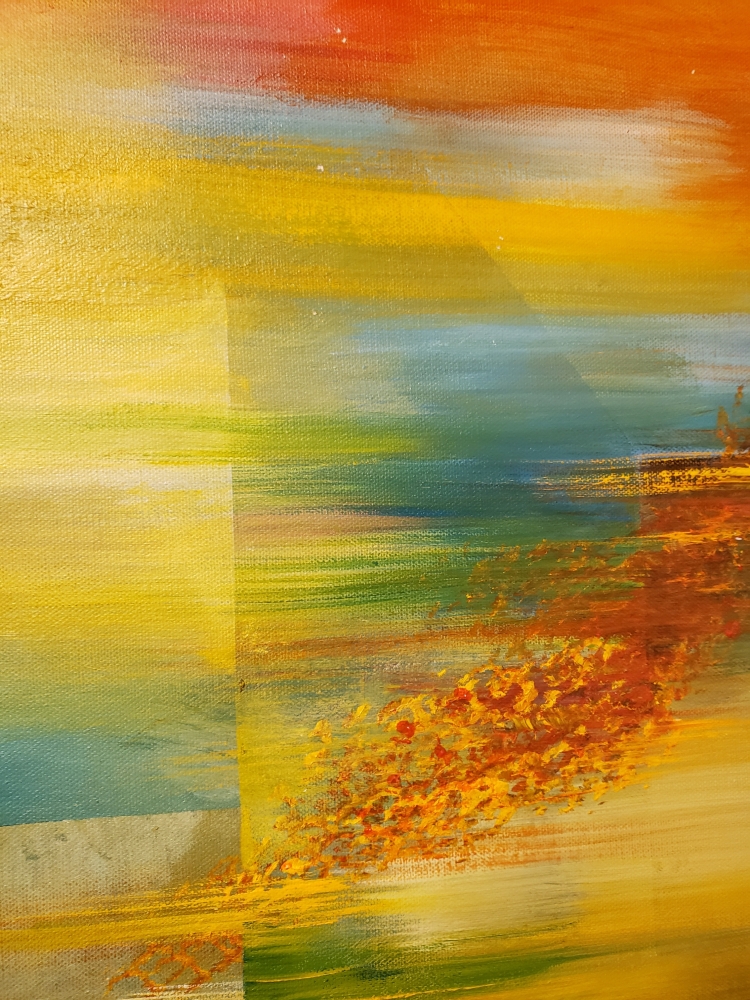 Friendly, acrylic on canvas, 36X36 inch, SKU 1075 