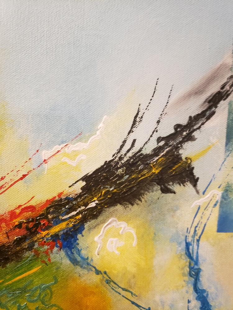 Flying, air king, Acrylic on canvas, 24x48 inch, 61xx122 cm, SKU 1091