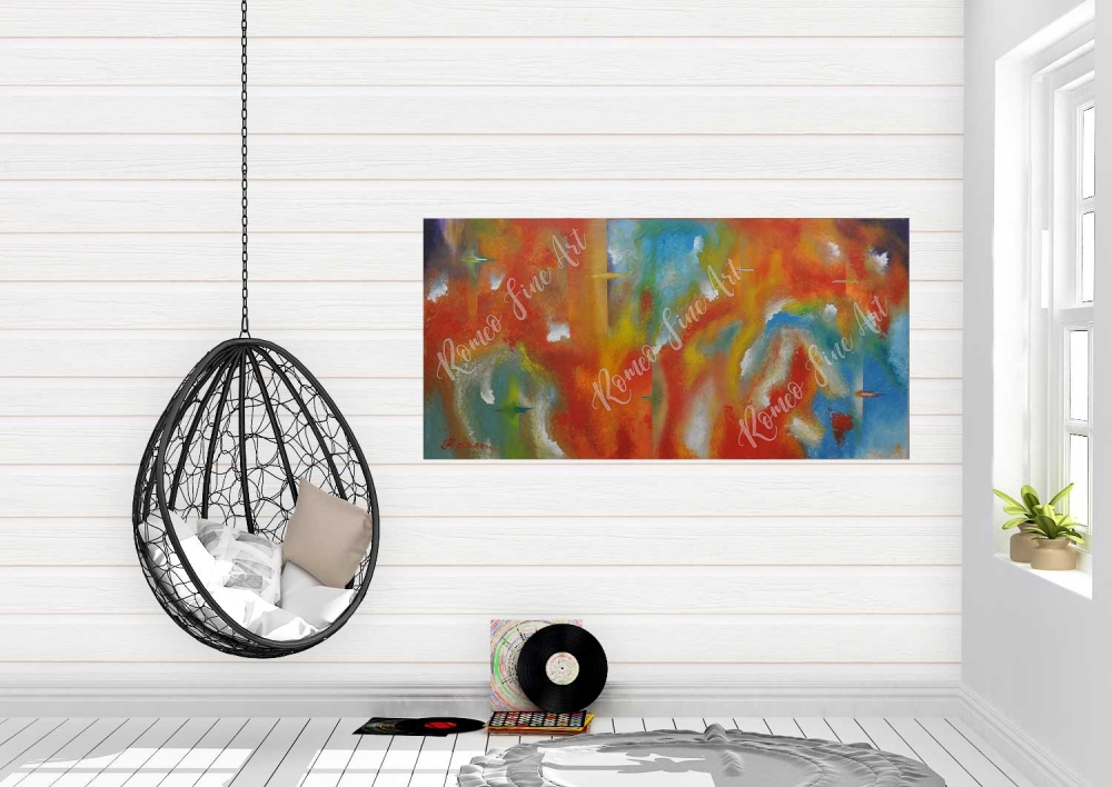 100000 Degree F, Acrylic on canvas, 24x48 inch, SKU 1094