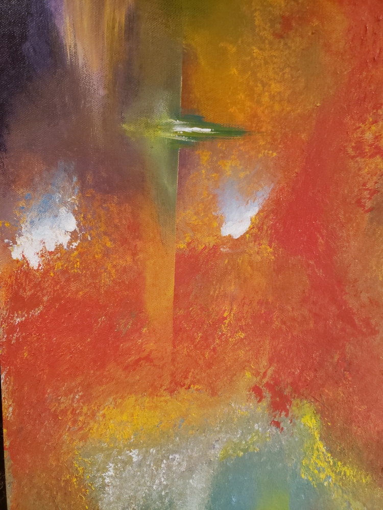 100000 Degree F, Acrylic on canvas, 24x48 inch, SKU 1094