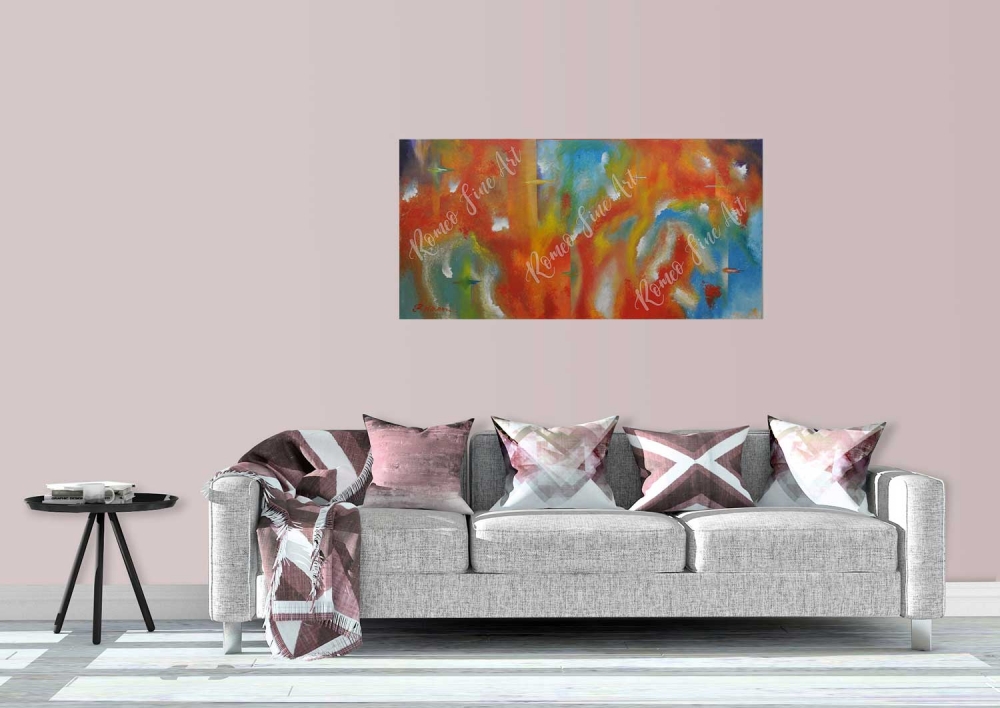 100000 Degree F, Acrylic on canvas, 24x48 inch, SKU 1094