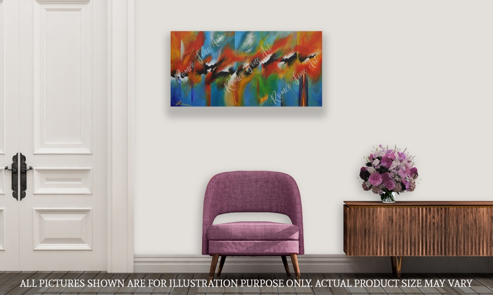 Diem red, Carpe Diem, Size of day ... Acrylic on canvas, 24x48 inch, SKU 1095