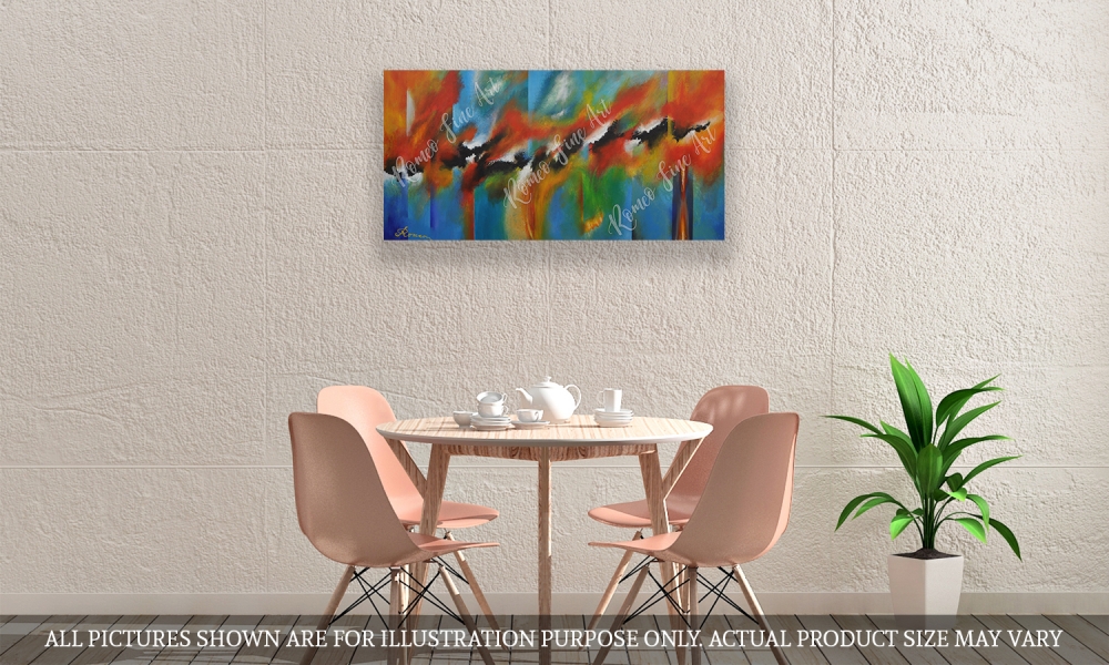 Diem red, Carpe Diem, Size of day ... Acrylic on canvas, 24x48 inch, SKU 1095