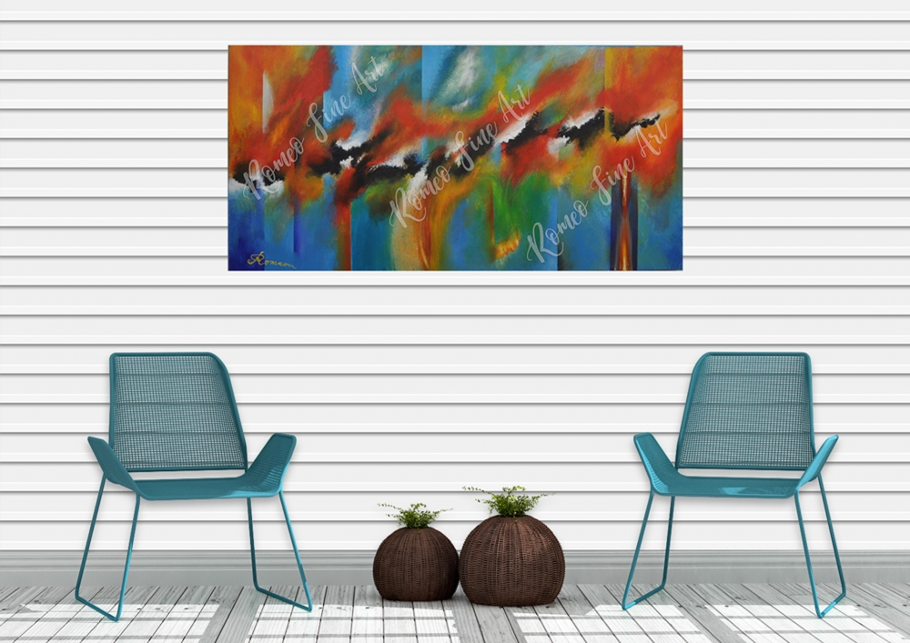 Diem red, Carpe Diem, Size of day ... Acrylic on canvas, 24x48 inch, SKU 1095