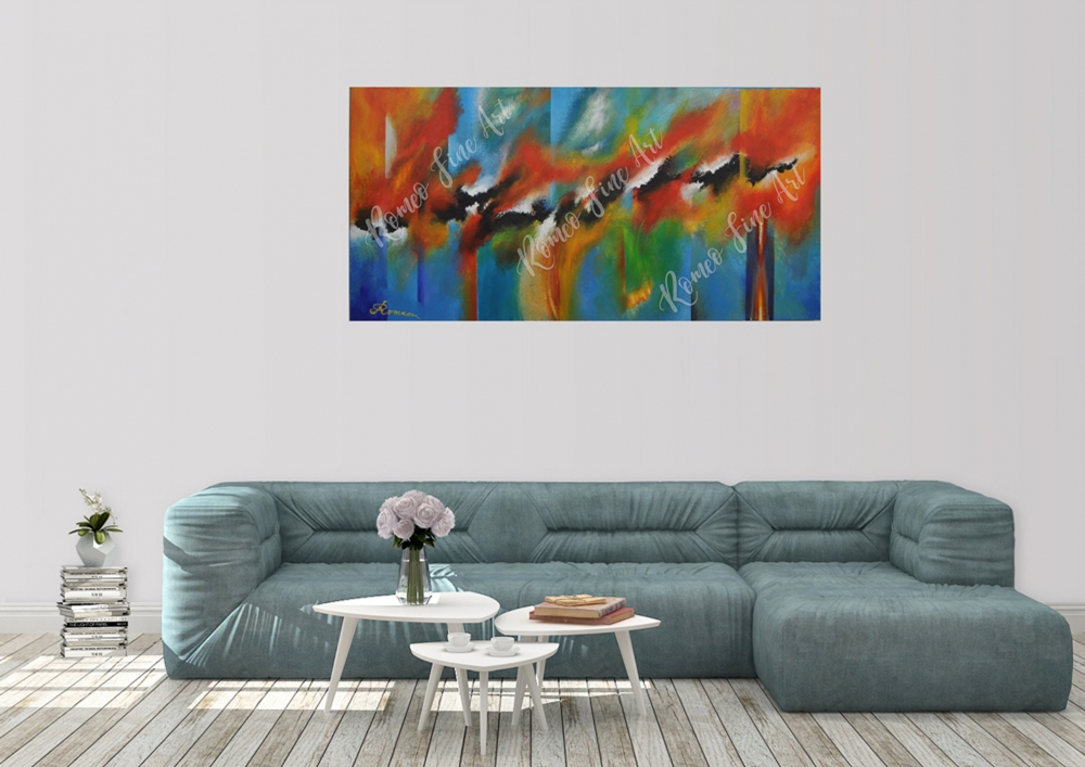 Diem red, Carpe Diem, Size of day ... Acrylic on canvas, 24x48 inch, SKU 1095