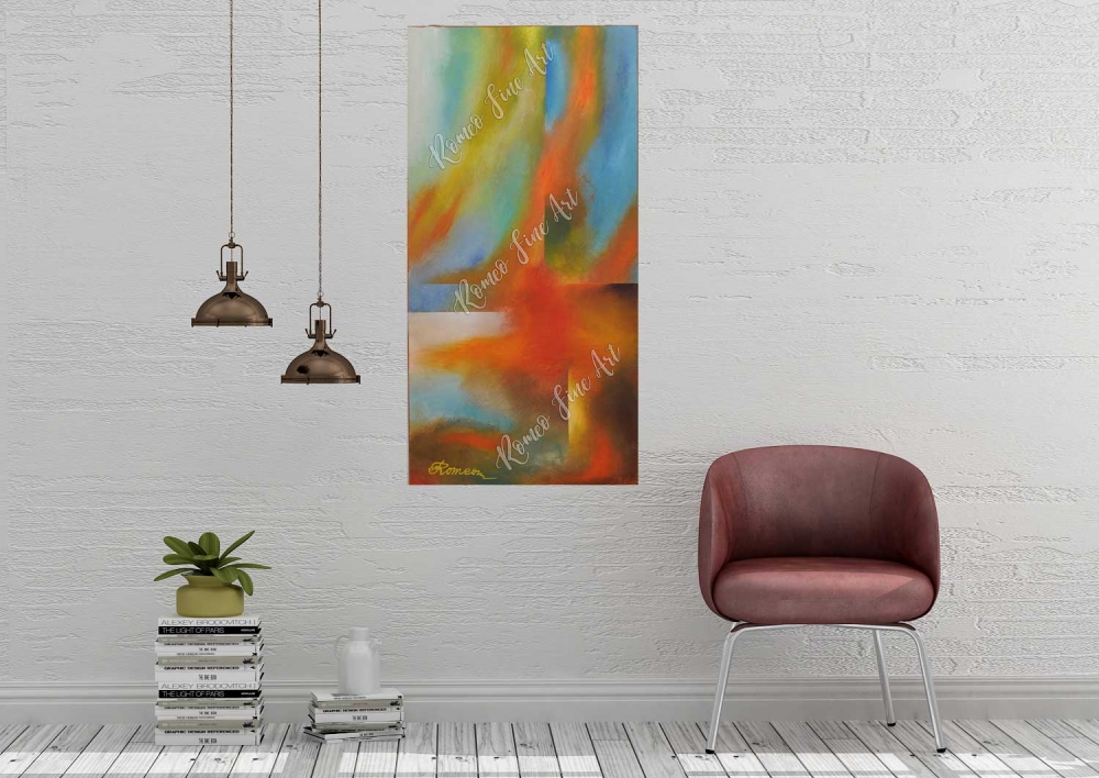 Converge in infinite, acrylic on canvas, 15x30x1.5 inch, 38x76x4 cm, SKU 1102 