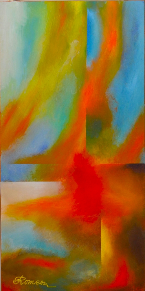 Converge in infinite, acrylic on canvas, 15x30x1.5 inch, 38x76x4 cm, SKU 1102 