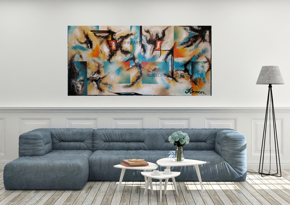 Galaxy's refraction, acrylic on canvas, 24x48 inch, SKU 1122 