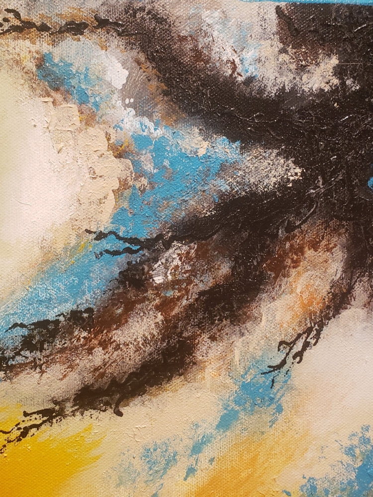 Galaxy's refraction, acrylic on canvas, 24x48 inch, SKU 1122 