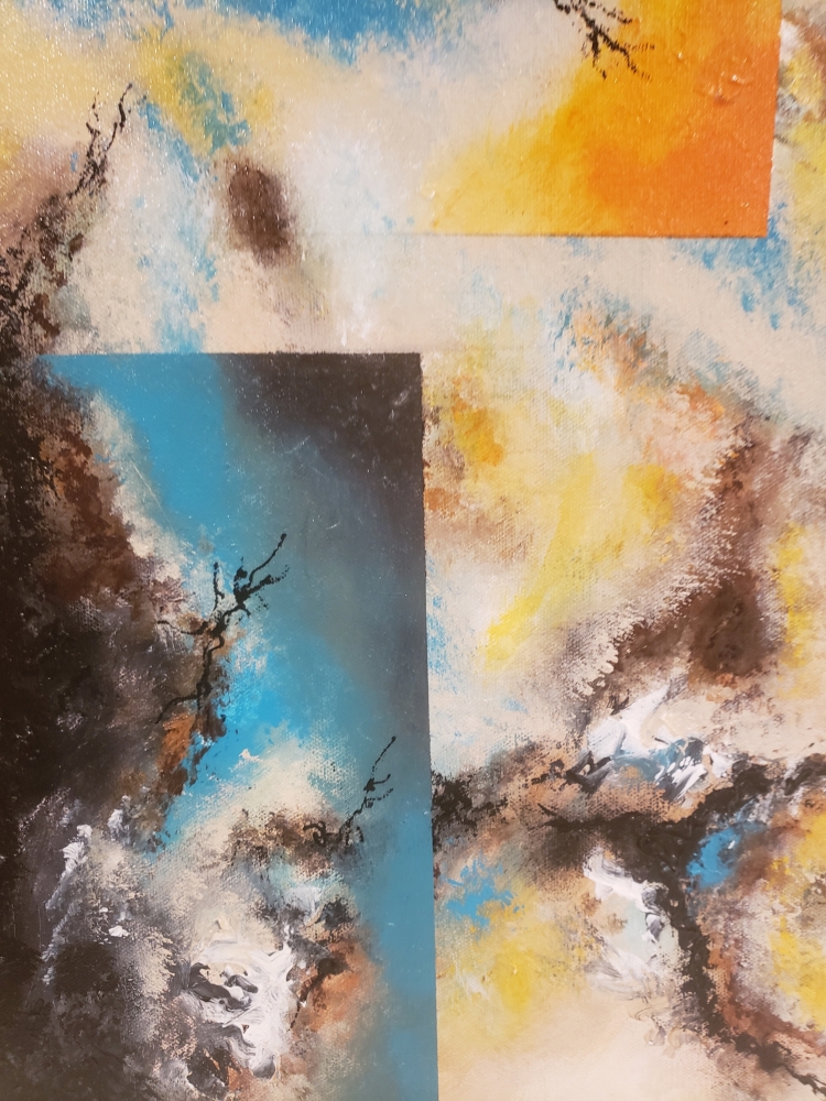 Galaxy's refraction, acrylic on canvas, 24x48 inch, SKU 1122 