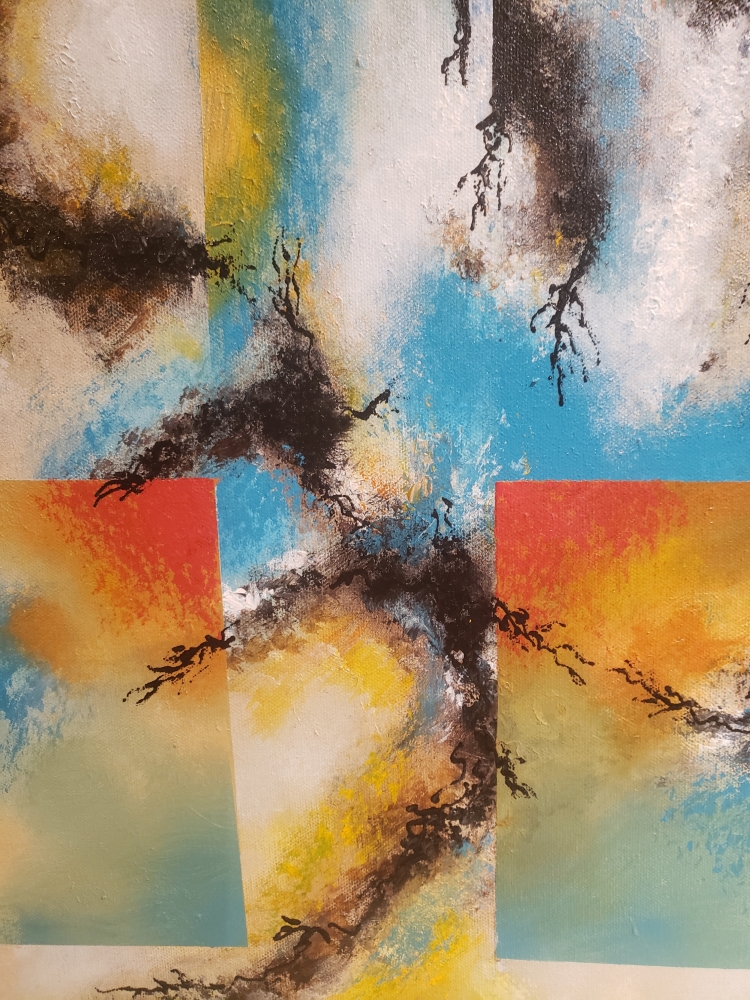 Galaxy's refraction, acrylic on canvas, 24x48 inch, SKU 1122 