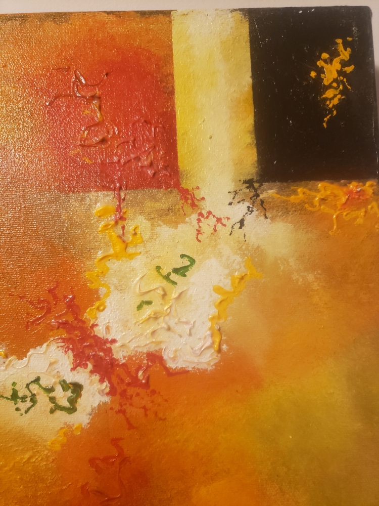 Fire, hot, air, acrylic on canvas, 12x36 inch, SKU 1132 