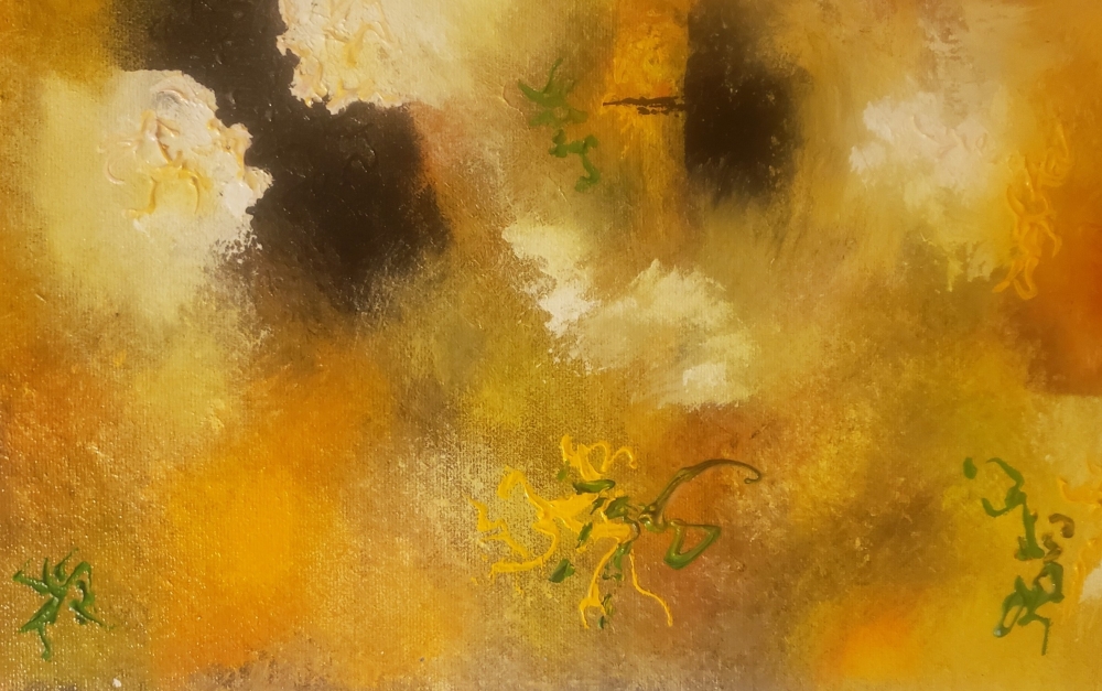 Fire, hot, air, acrylic on canvas, 12x36 inch, SKU 1132 