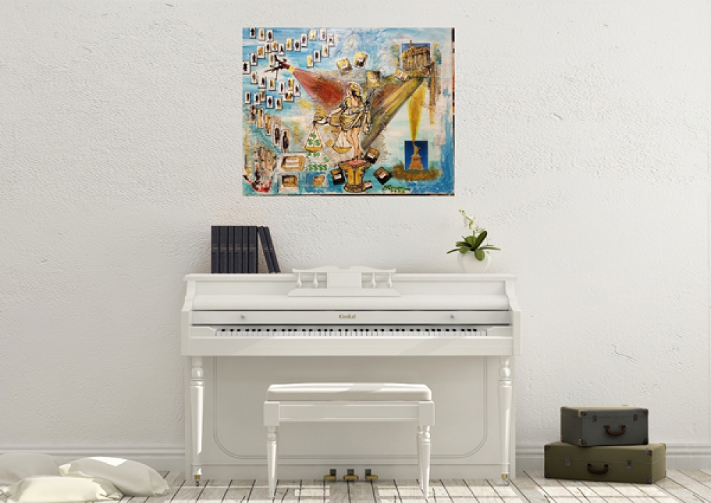 The Lady Themis, Acylic, photocollage, 24x30 inch SKU 1146 (1)