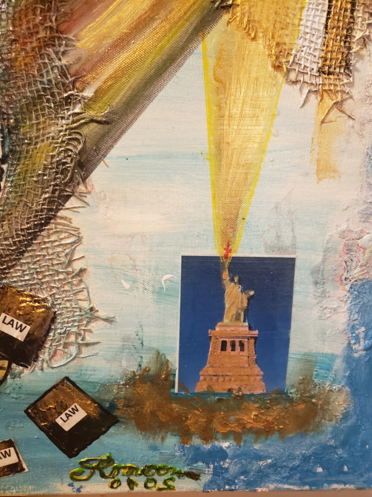 The Lady Themis, Acylic, photocollage, 24x30 inch SKU 1146 (1)