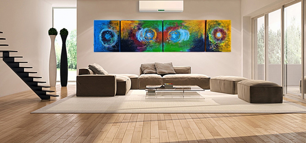 Colors in quartet composition, 16x64 inch, 40.5x162.5 cm, SKU 1155