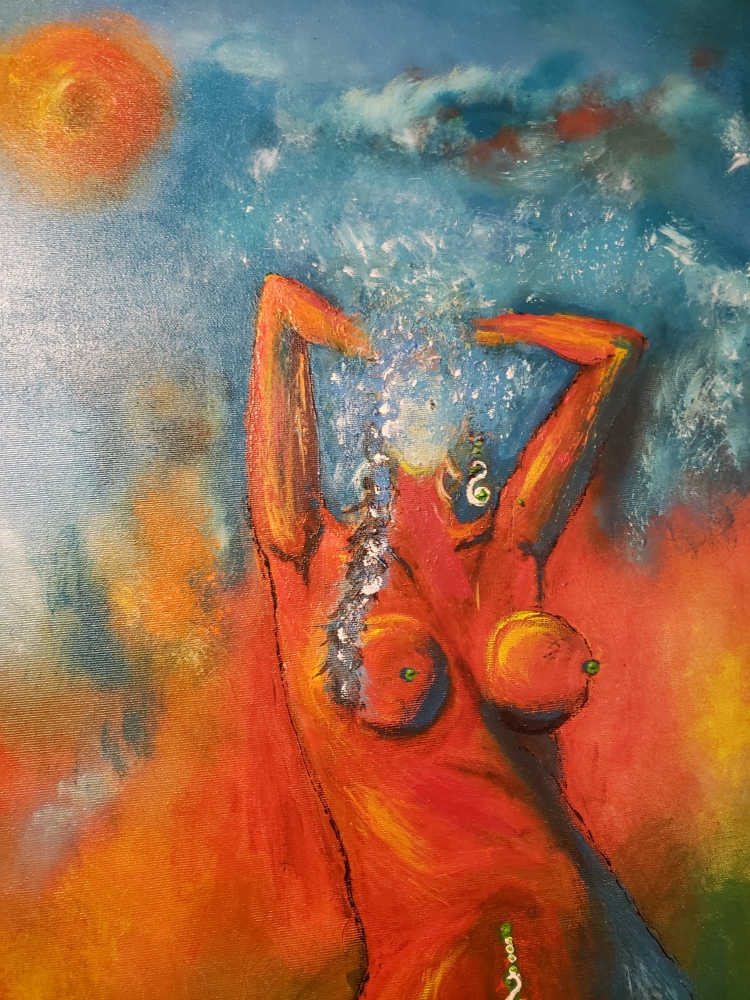 Et Dieu Crea la Femme, God created the woman, Acrylic on canvas, 20x40 inch, SKU 1175 