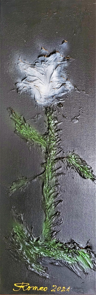 Flowers in midnight 36x36 inch, 91.5x91.5 cm, SKU 1181