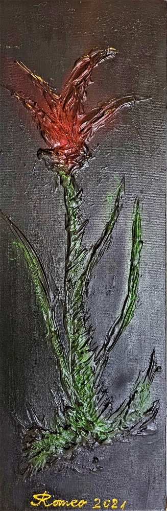 Flowers in midnight 36x36 inch, 91.5x91.5 cm, SKU 1181