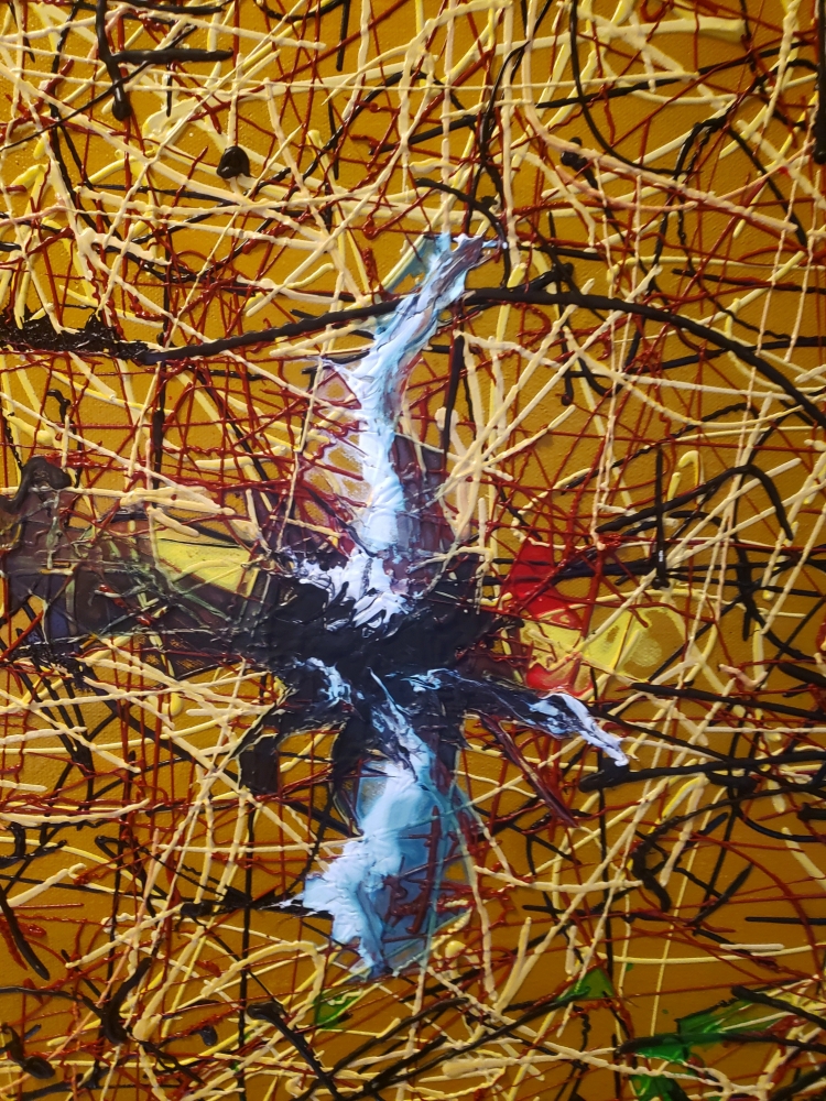 Flying, Incognito, Acrylic on canvas, 36x48 inch, 91.5x122 cm, SKU 1188 