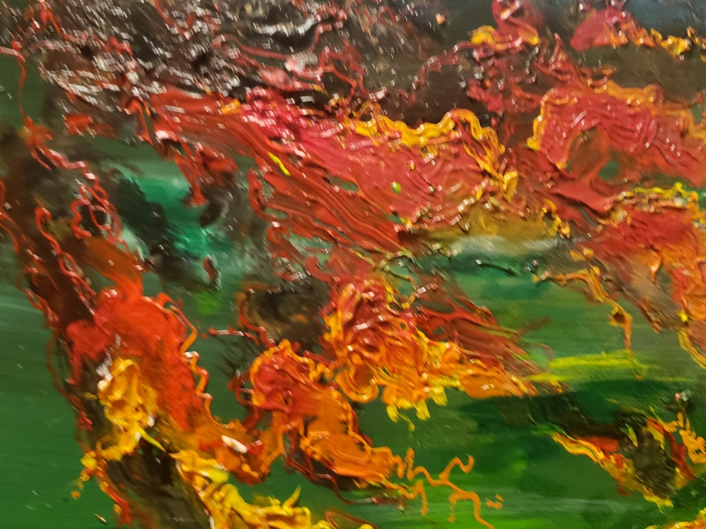 Golden autumn, mixed media, acrylic on canvas, 12x36 inch, 30.5x91.5 cm, SKU 1193 