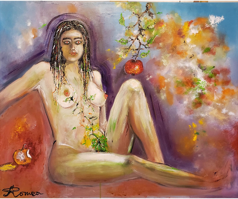 The Last Chance Eve, nud , the forbidden fruit, 24x30 inch, SKU 3006