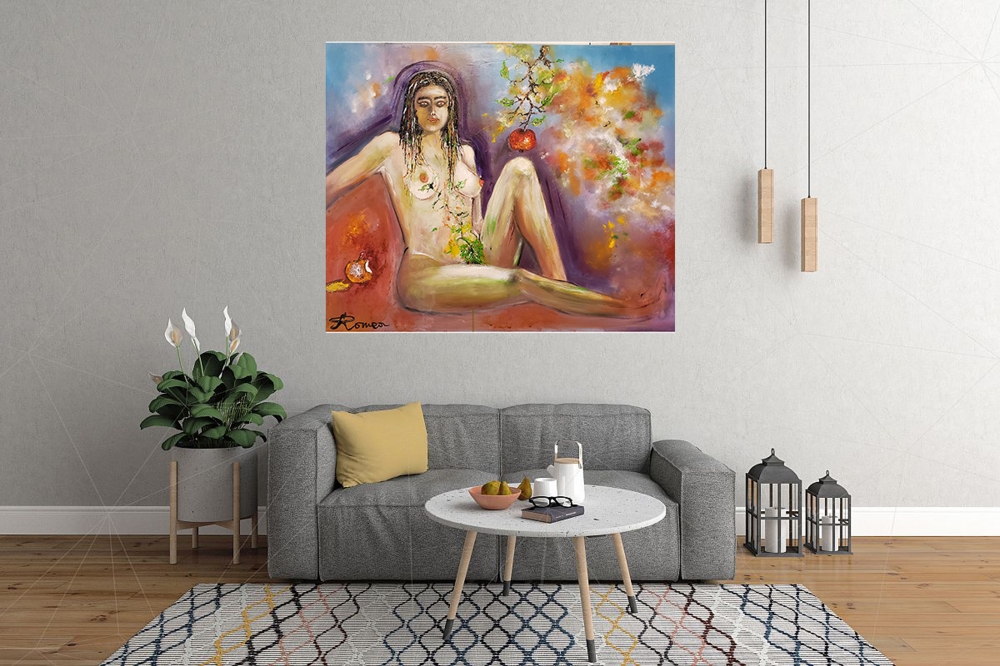 The Last Chance Eve, nud , the forbidden fruit, 24x30 inch, SKU 3006