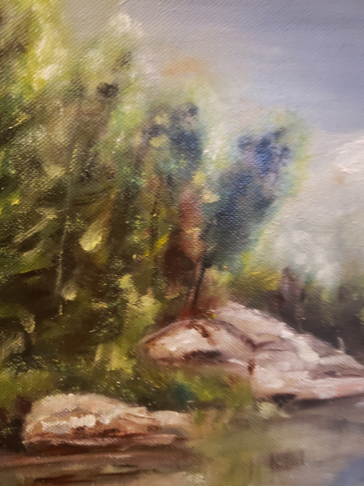 Lanscape from 1000 Islands oil on canvas, 16Hx20LX1W inch, with frame, SKU 3013 