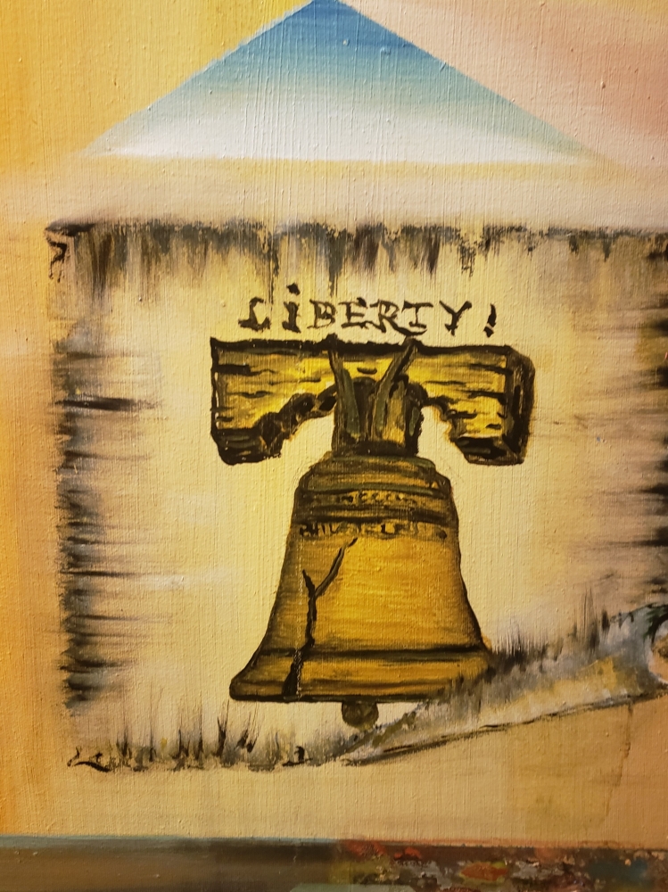Liberty bell USA Philadelphia, USA forever, oil on canvas, 24X36 inch, with frame SKU 3014 