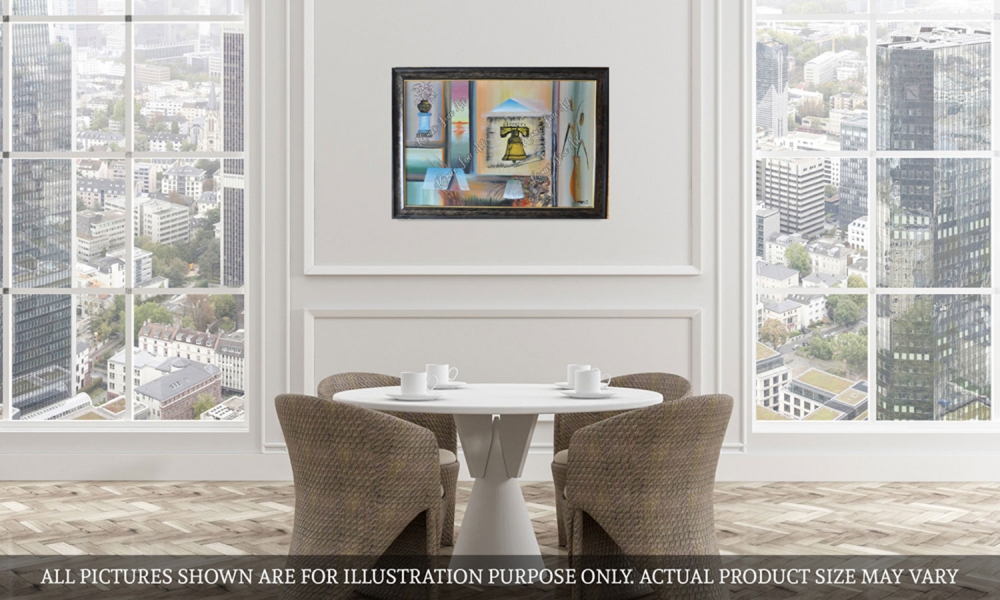 Liberty bell USA Philadelphia, USA forever, oil on canvas, 24X36 inch, with frame SKU 3014 