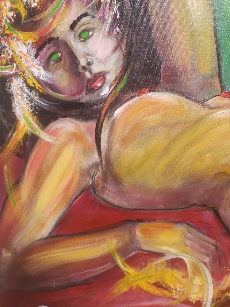 Portrait woman nud, oil on canvas, 24Hx30LX1W inch, SKU 3025 