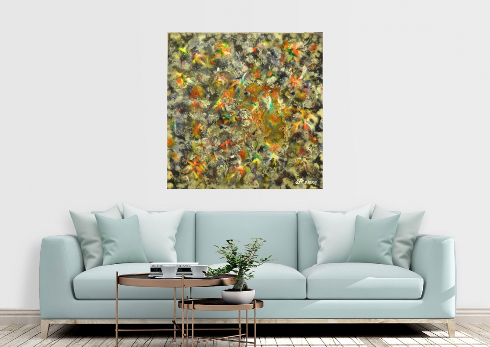 Galaxy, night, oil on canvas, no frame, 24x24 inch, SKU 3033