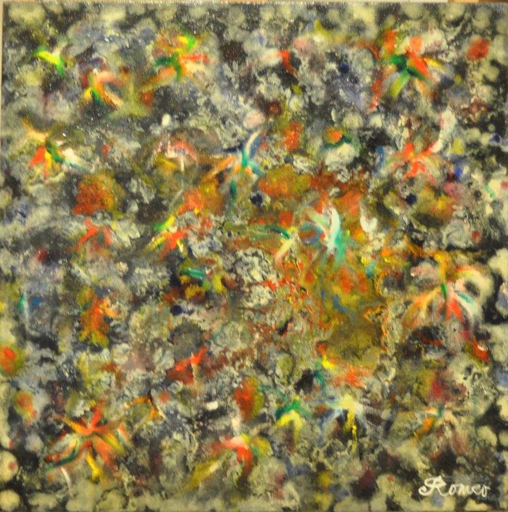 Galaxy, night, oil on canvas, no frame, 24x24 inch, SKU 3033