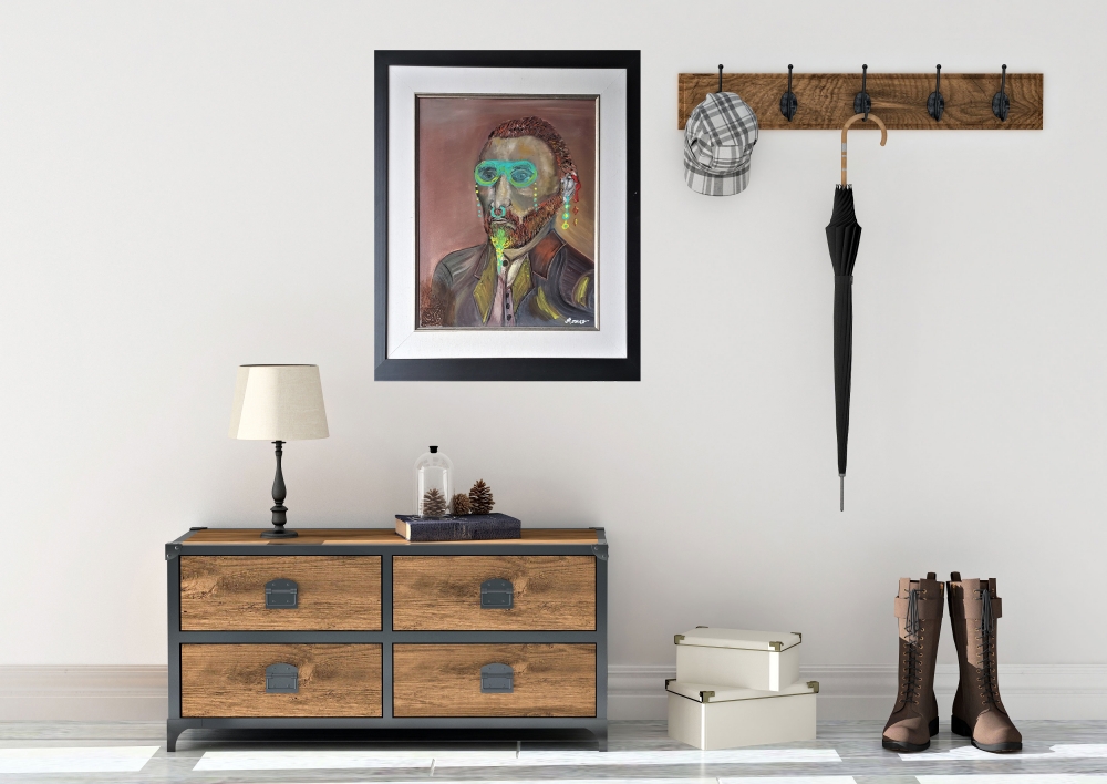 Van Gogh, oil on canvas, with frame, 14x18X1 inch, SKU 3044 