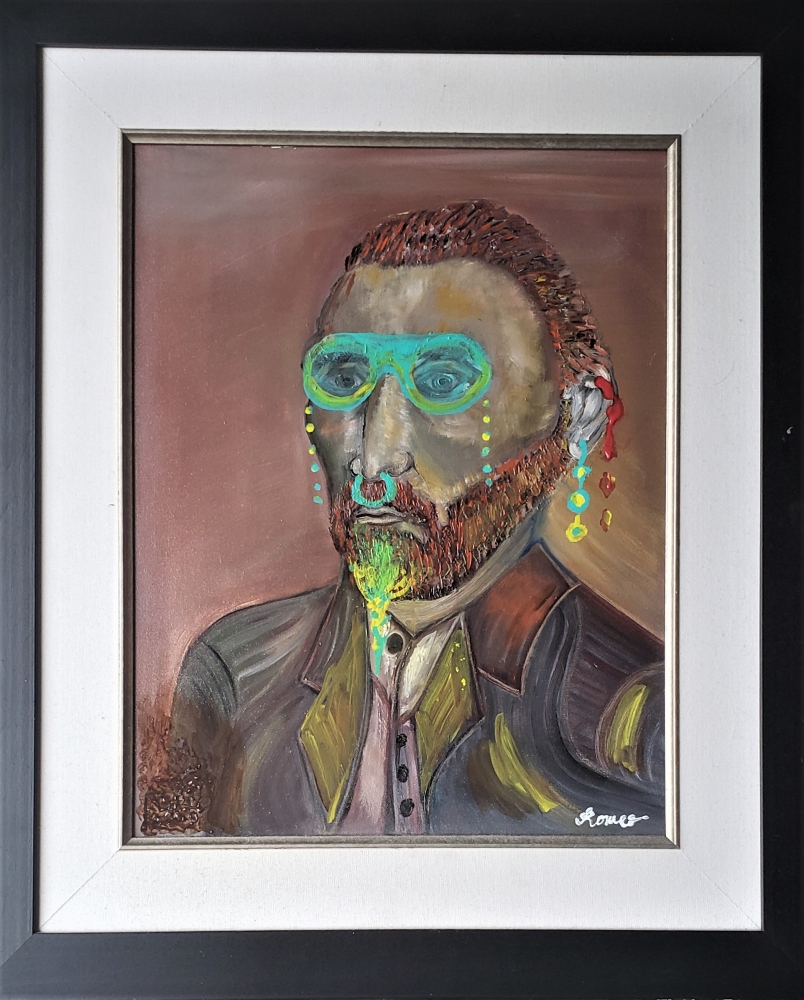 Van Gogh, oil on canvas, with frame, 14x18X1 inch, SKU 3044 