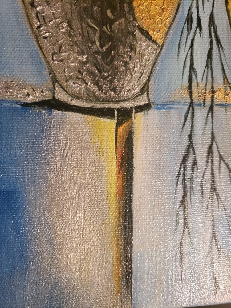 Gold and silver, oil on canvas, 8x8 inch, SKU 3046 (1)