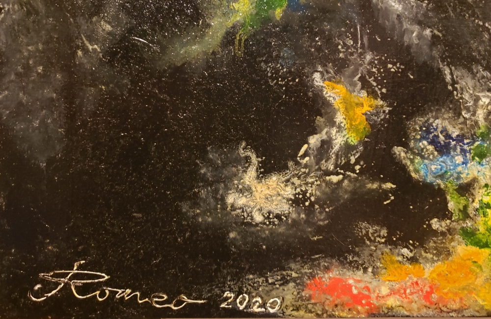 1 Million light years Galaxy, Oil on plywood, 24x48 inch, SKU 3057