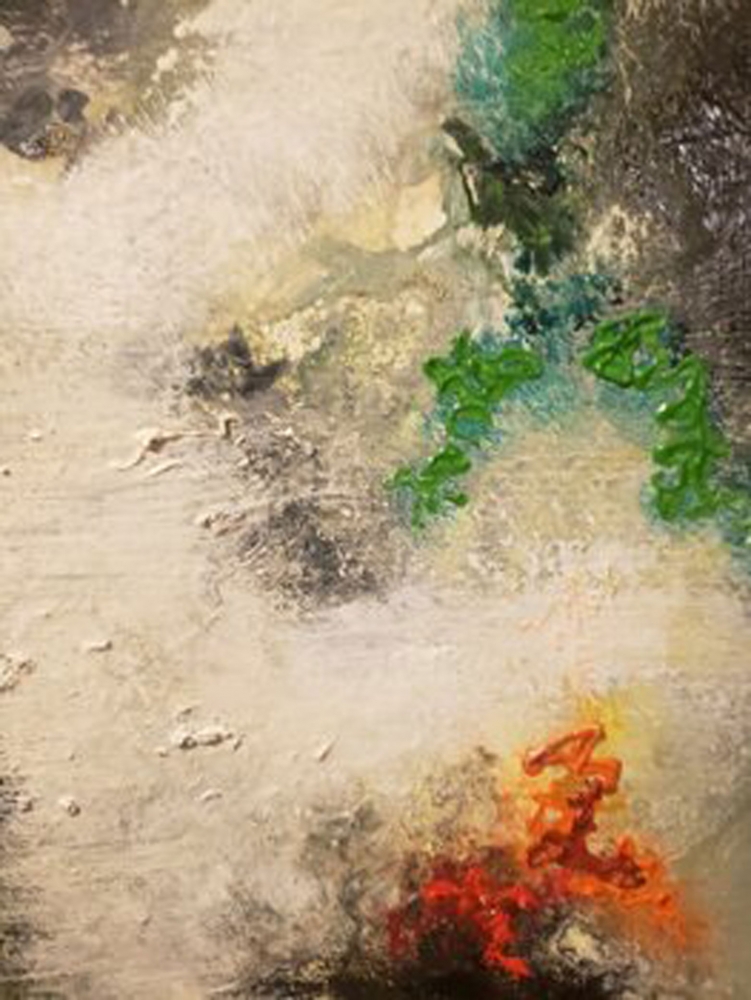 Phoenix reborn from ash, oil on canvas, 24x30 inch, SKU 3058 