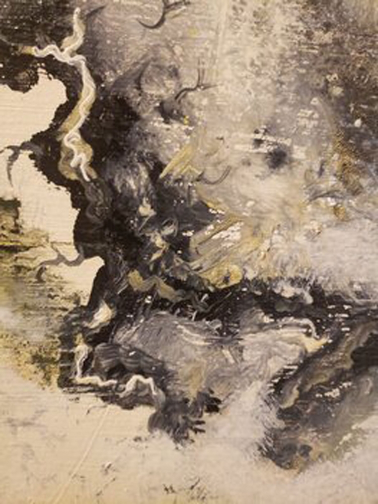 Phoenix reborn from ash, oil on canvas, 24x30 inch, SKU 3058 