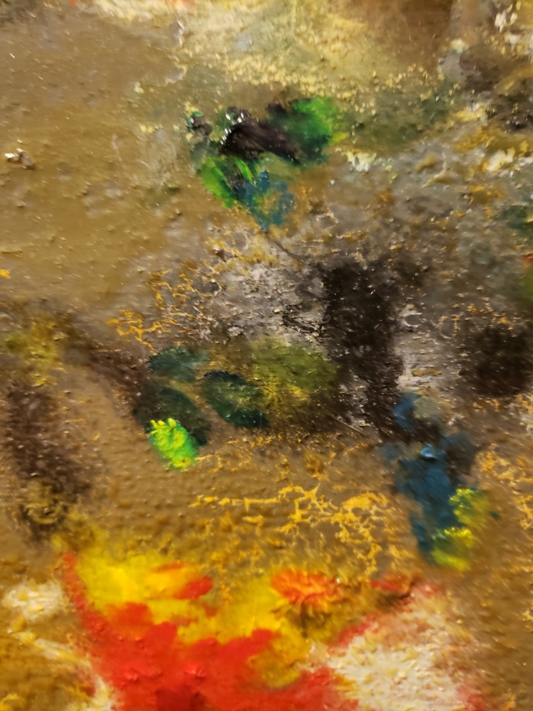 Romeo's 1-st Galaxy, oil on plywood, 24x48 inch, SKU 3059