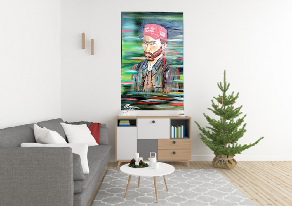 Eternal Van Gogh, Make arts great again, oil on plywood, 30x48 inch, 76x122 cm, SKU 3064 